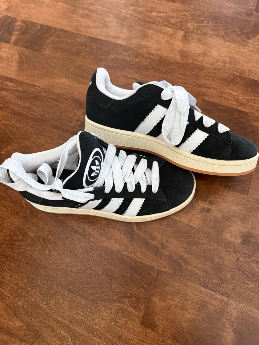 adidas Black and White Suede Athletic Sneakers